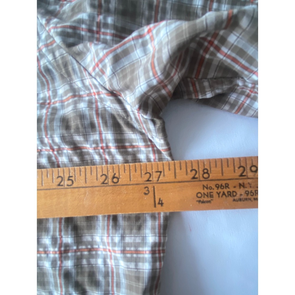 Cabela's Men's 2XL Tan White Plaid Outdoor Hiking Short Sleeve Button Down Shirt - Picture 6 of 8